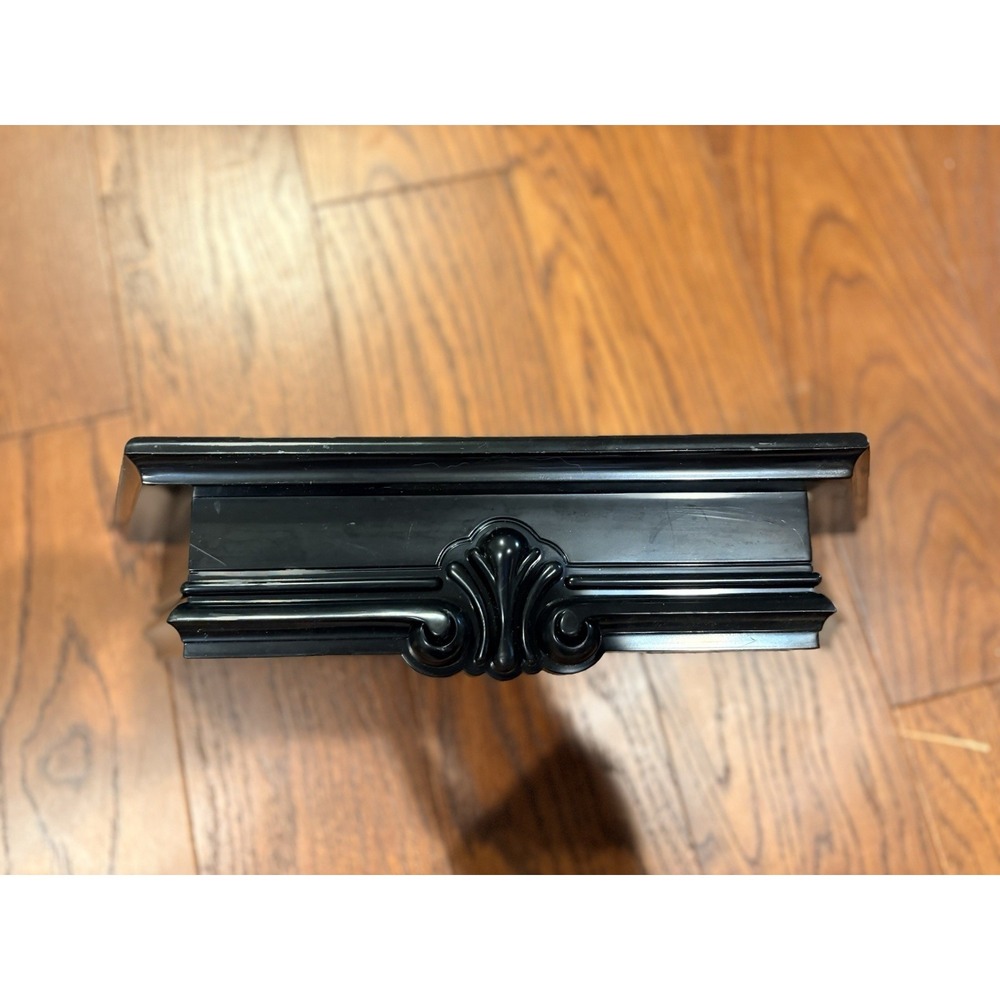 Vtg Home Interior Syroco Ornate Black Plastic Wall Shelf 16" Long and 6" Wide